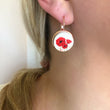 Load image into Gallery viewer, Round Poppy Wood Earrings