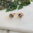 Load image into Gallery viewer, Grey Crystal Rose Gold Earrings
