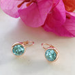 Load image into Gallery viewer, Aqua Rose Gold Earrings