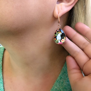 Black Glass Cockatoo Earrings