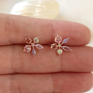 Tiny Flower CZ Earrings