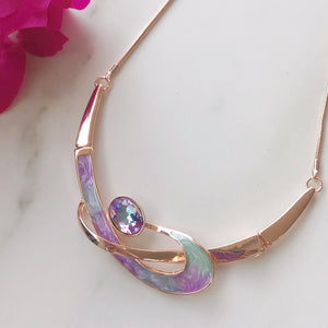 Rose Gold Enamel Necklace