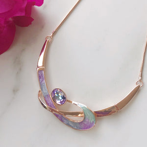 Rose Gold Enamel Necklace