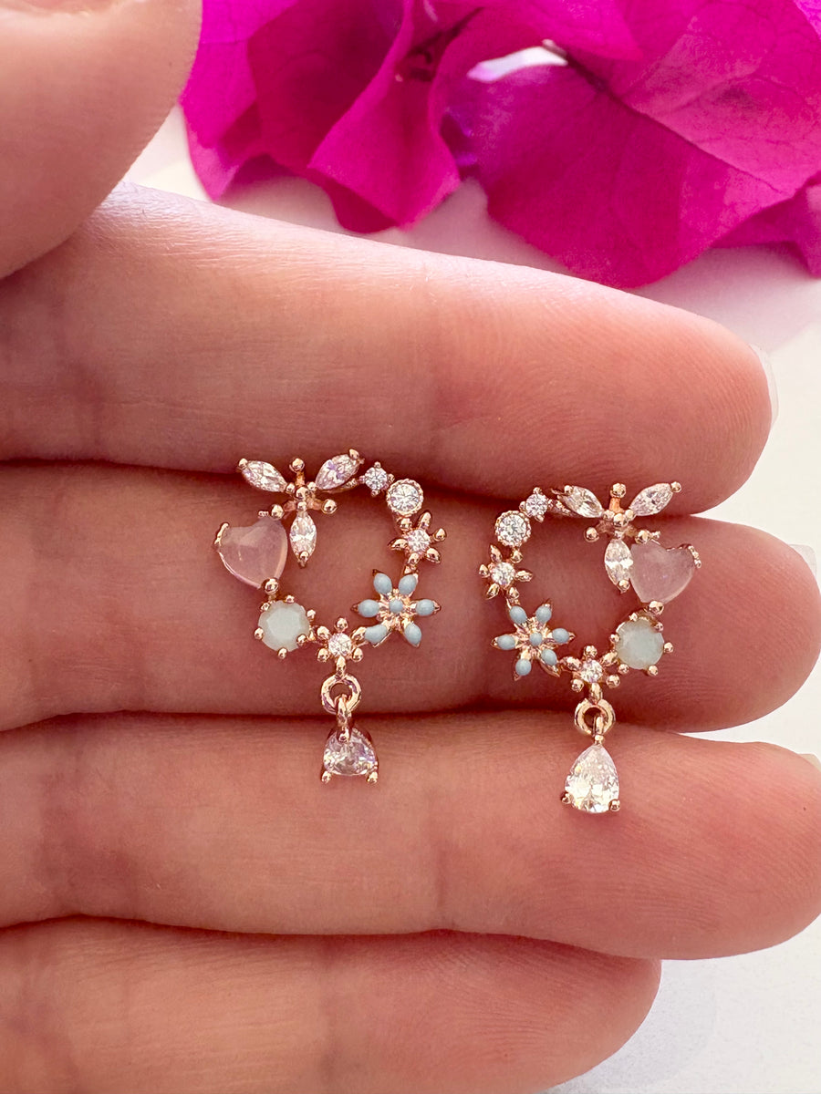 Tiny Drop Wreath Earrings