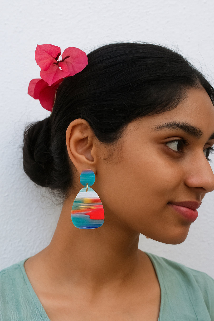 Multi Resin Drop Earrings