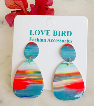 Multi Resin Drop Earrings