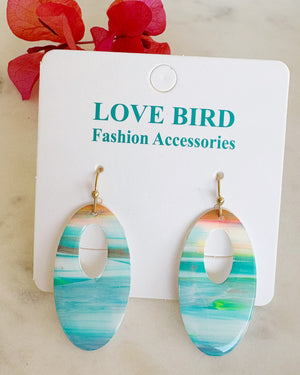 Multi Oval Resin Earrings
