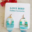 Load image into Gallery viewer, Blue Oval Resin Earrings
