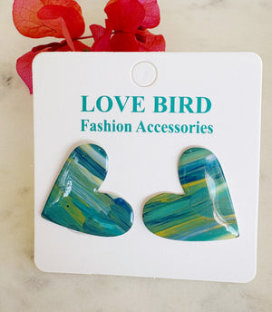 Green Heart Resin Studs