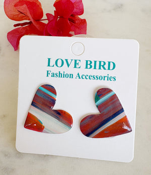 Red Heart Resin Studs