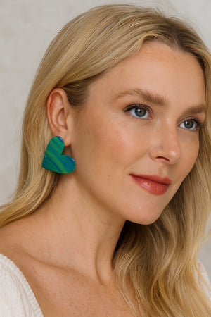 Green Heart Resin Studs