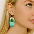 Load image into Gallery viewer, Blue Oval Resin Earrings
