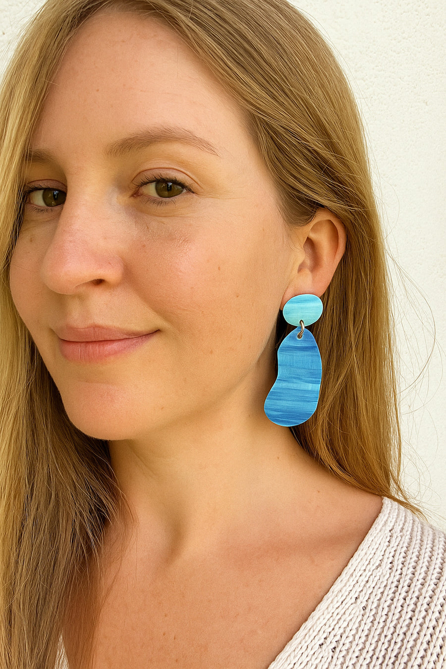 Blue Resin Drop Earrings