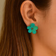 Load image into Gallery viewer, Blue Resin Flower Studs
