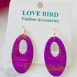 Load image into Gallery viewer, Purple Oval Resin Earrings
