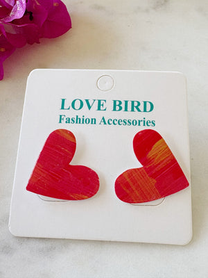Red Heart Resin Studs