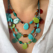 Load image into Gallery viewer, Turquoise Glass Bead Necklace
