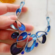 Load image into Gallery viewer, Blue Resin Enamel Necklace
