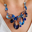 Load image into Gallery viewer, Blue Resin Enamel Necklace
