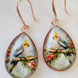 Load image into Gallery viewer, Cockatiel Glass Drop Earrings
