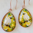 Load image into Gallery viewer, Cockatoo Glass Drop Earrings
