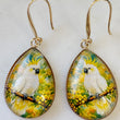 Load image into Gallery viewer, Cockatoo Glass Drop Earrings
