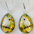Load image into Gallery viewer, Cockatoo Glass Drop Earrings
