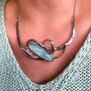 Silver Resin Twist Necklace