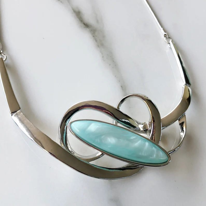 Silver Resin Twist Necklace