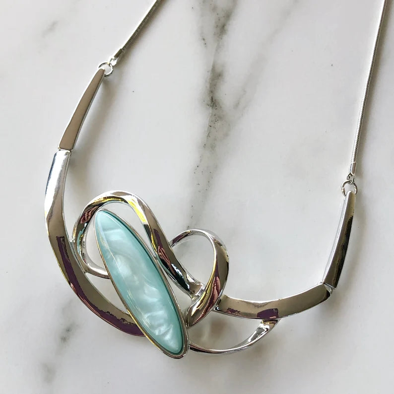 Silver Resin Twist Necklace