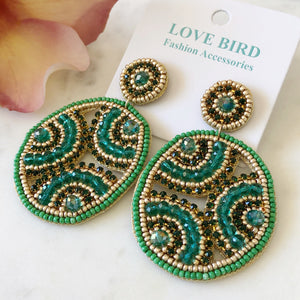 Big Emerald Green Earrings