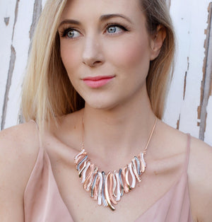 Rose Gold & Grey Necklace