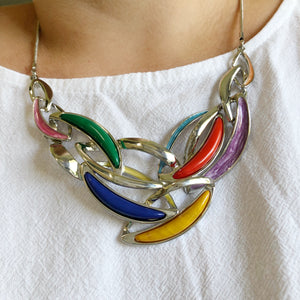 Multicolour Resin Link Necklace