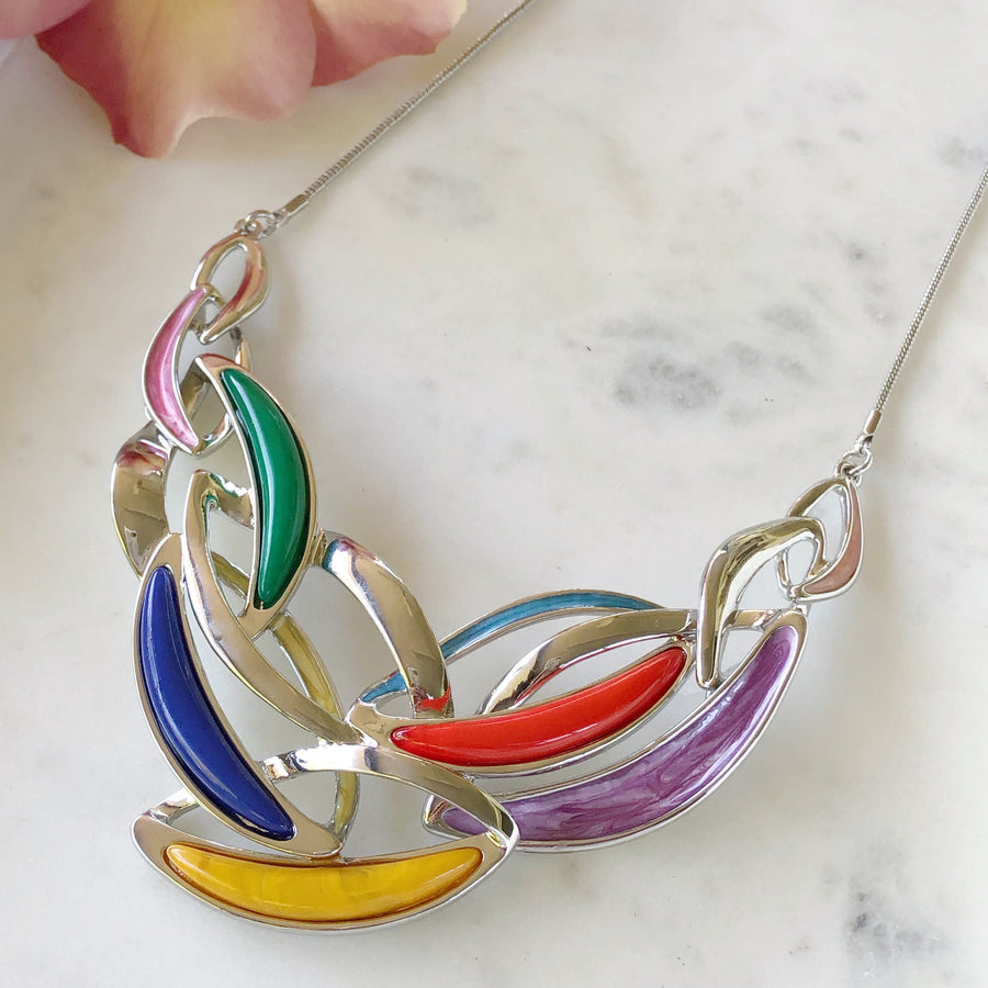 Multicolour Resin Link Necklace