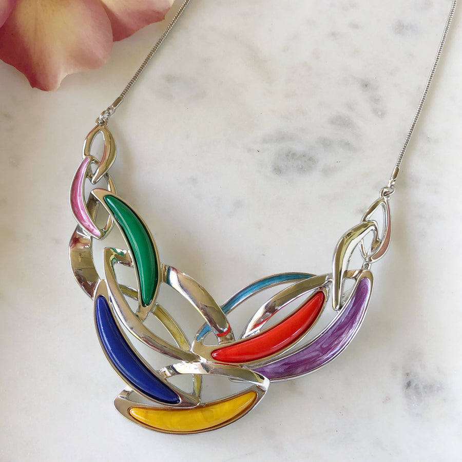 Multicolour Resin Link Necklace