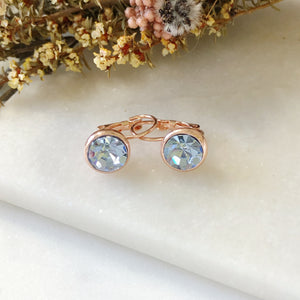 Rose Gold Light Blue Earrings