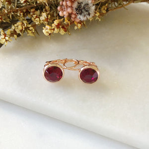 Rose Gold Ruby Earrings