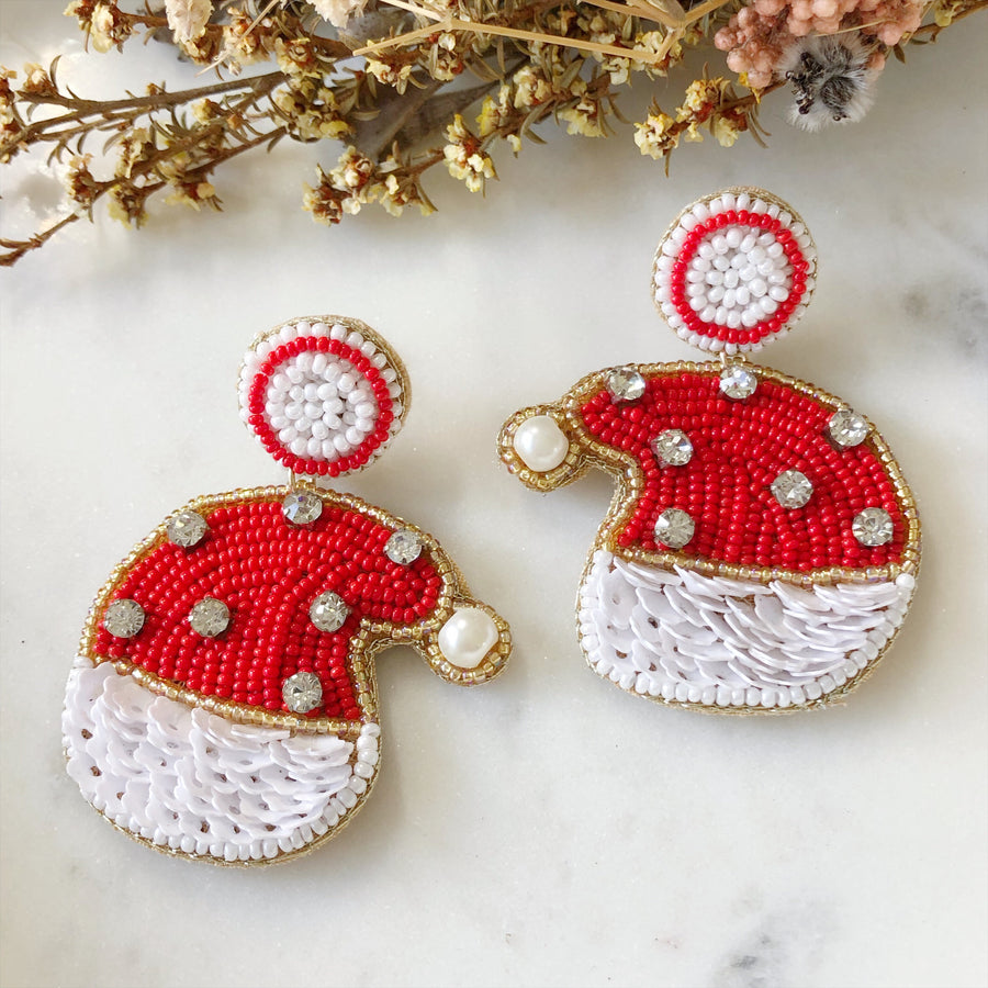 Santa Hat Christmas Earrings