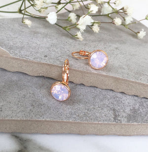 Crystal Earrings - Pink/Rose Gold