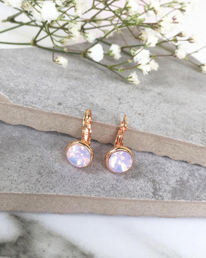 Crystal Earrings - Pink/Rose Gold
