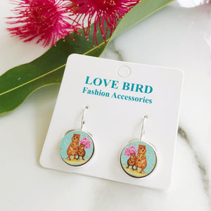 Aqua Australian Quokka Earrings