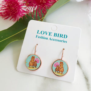 Aqua Australian Quokka Earrings