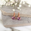 Load image into Gallery viewer, Crystal Earrings - Rose Gold/Light Amethyst
