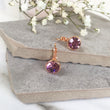 Load image into Gallery viewer, Crystal Earrings - Rose Gold/Light Amethyst
