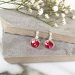 Load image into Gallery viewer, Crystal Earrings - Silver/Coral
