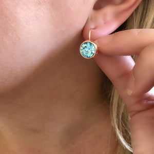 Aqua Rose Gold Earrings