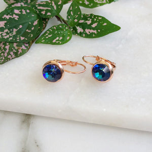 Crystal Earrings - Blue Effect/RG