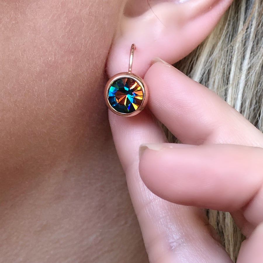 Crystal Earrings - Multi/Rose Gold
