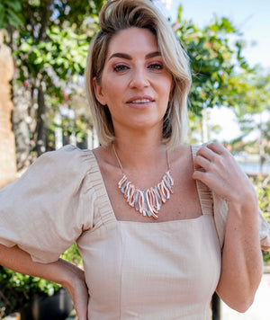 Rose Gold & Grey Necklace