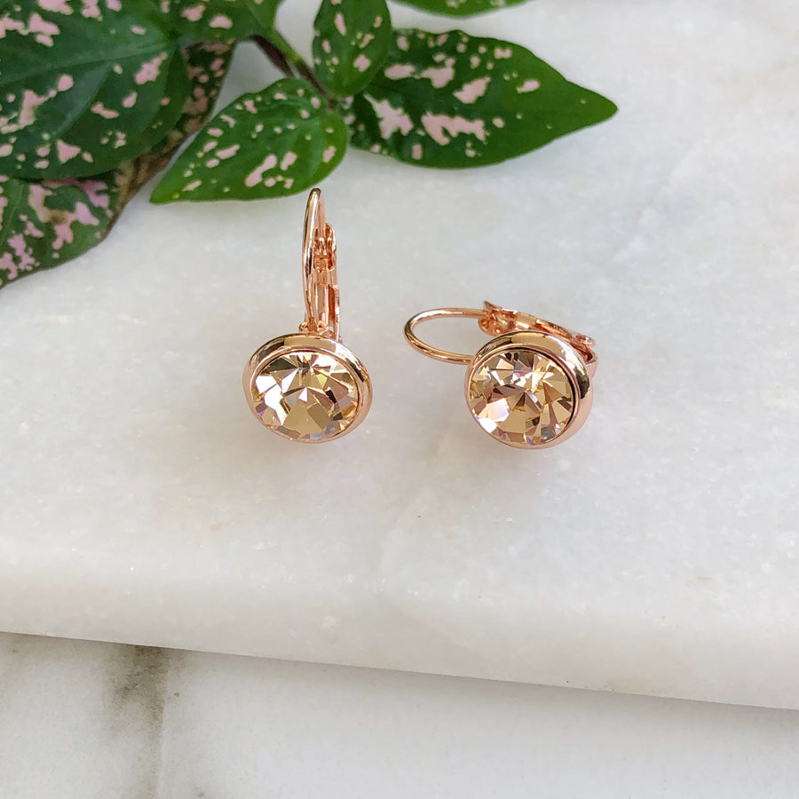 Crystal Earrings - Peach/RG